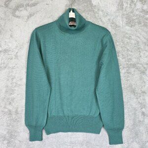 The Emporium Sweater Womens Large Green Merino Wool Turtleneck Italy Vintage